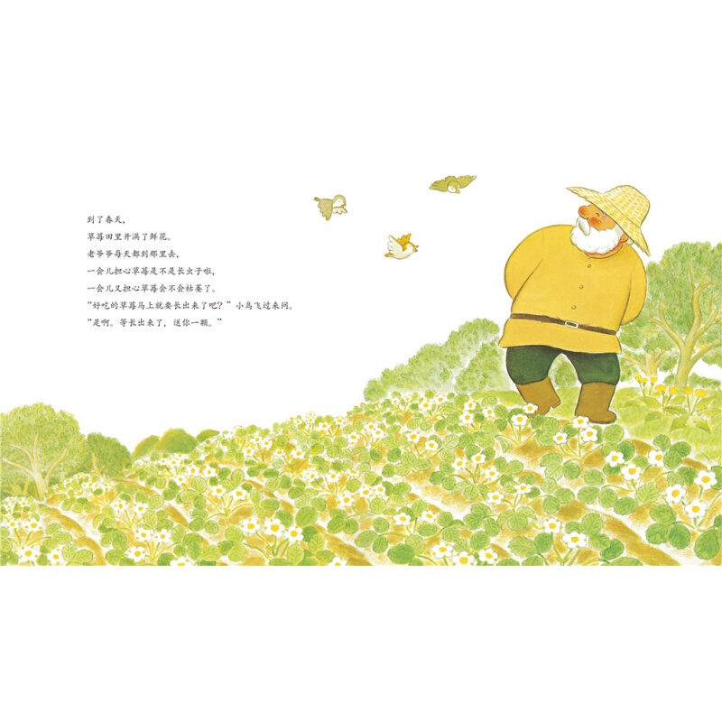 草莓[精装 点读版] [正版]点读版心喜阅绘本馆善平爷爷的草莓 获奖平装海豚绘本花园儿童图画故事书幼儿园宝宝亲子阅读低幼高清大图