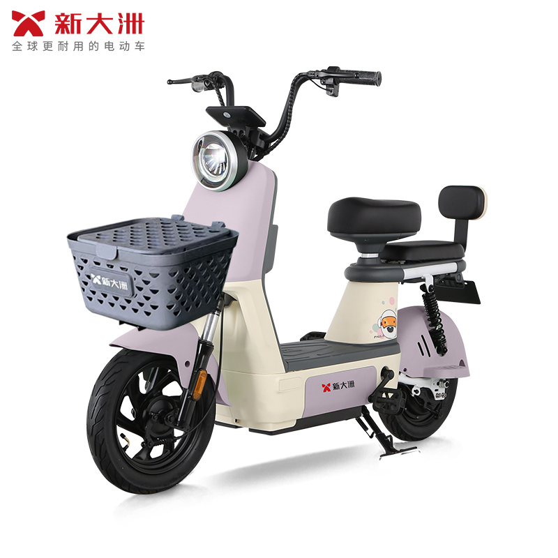 派乐/PALLA 贝塔 新国标48V16Ah铅酸电池电动车代步助力电动自行车 暮灰(带菜篮+靠背)