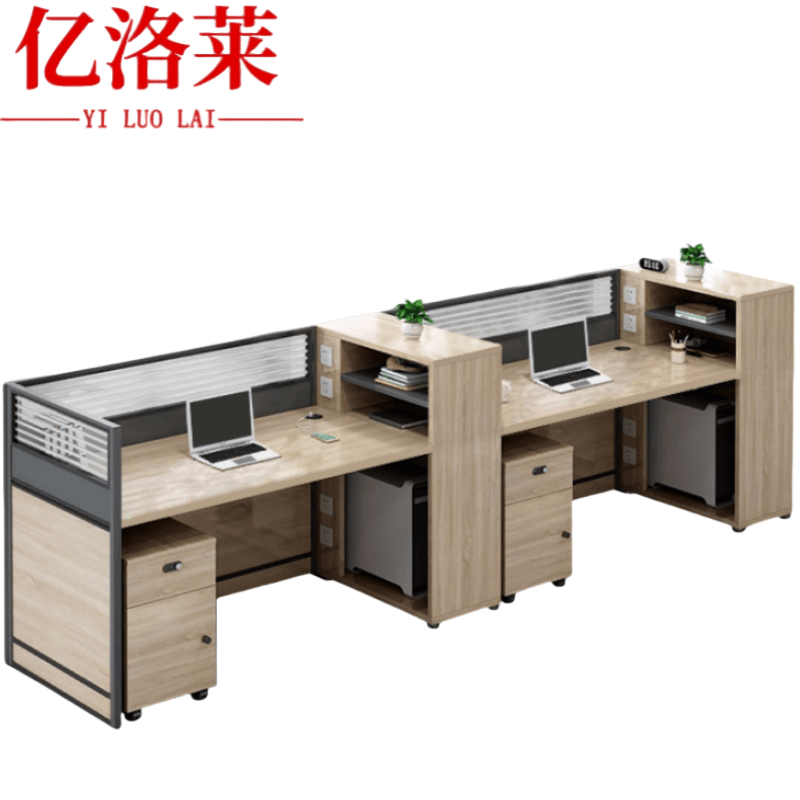 亿洛莱 双人办公桌+柜 2400*600*1100mm 张