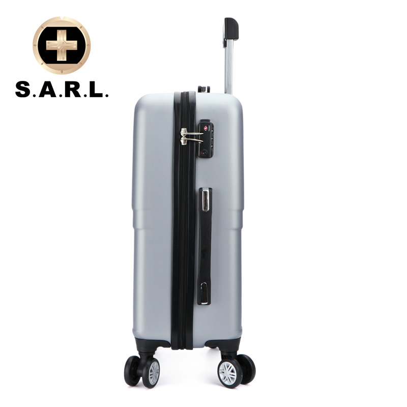 S.A.R.L瑞士拉杆箱 静音万向轮 男女通用旅行箱密码锁 可放15.6寸笔记本电脑包太空银26寸
