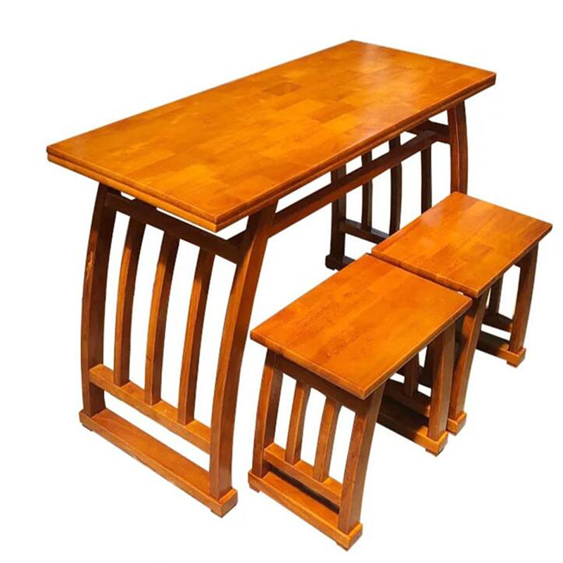 业飞幼儿园课桌椅 QY-155榆木书法课桌凳一桌二凳