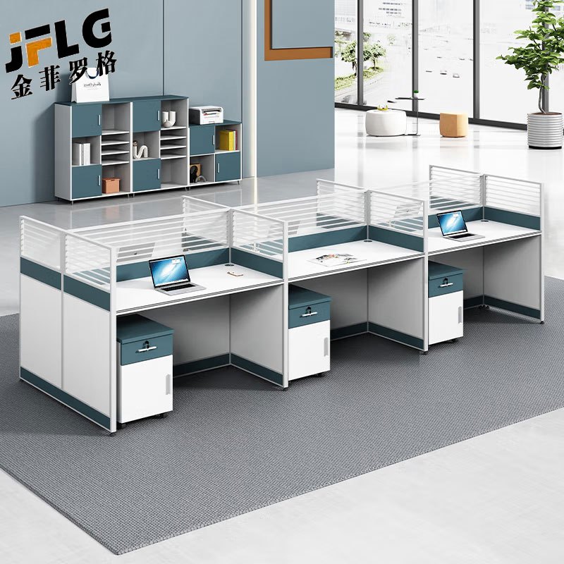 苏宁 金菲罗格 办公家具 简约现代桌员工屏风电脑桌不含柜 一字型单人位高清大图