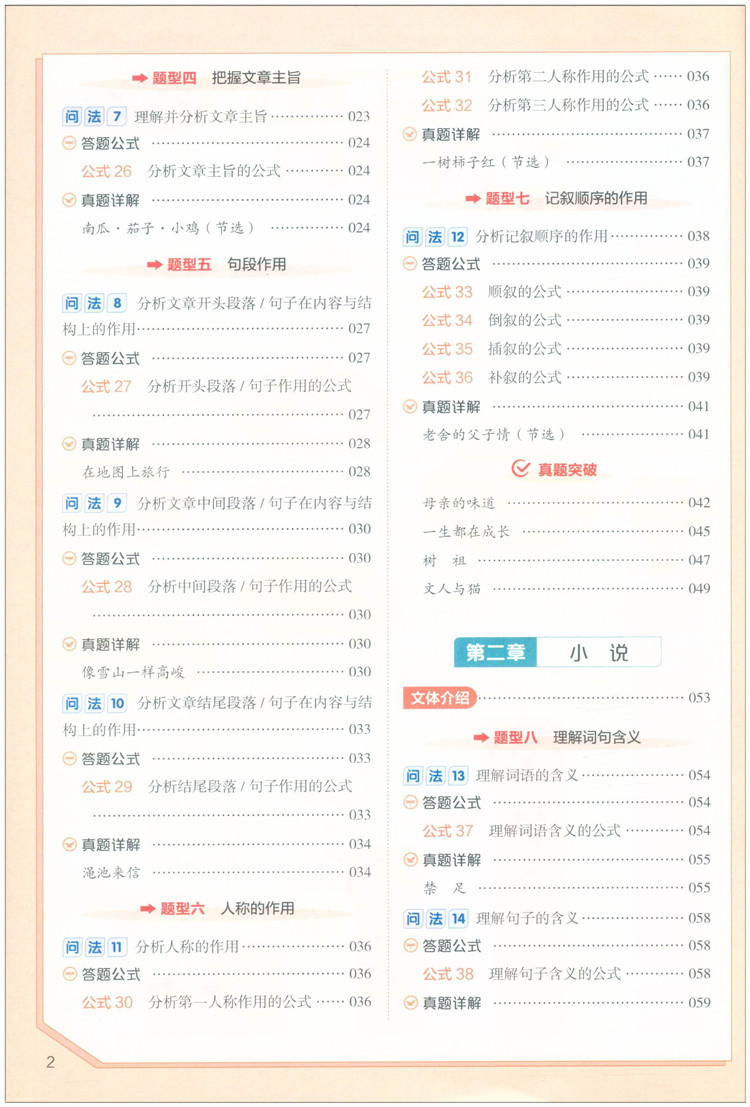 [阅读答题公式] 初中通用 [正版]初中语文三段式阅读答题公式彩绘版初中语文阅读理解公式法知识大全七八九年级基础知识视频高清大图
