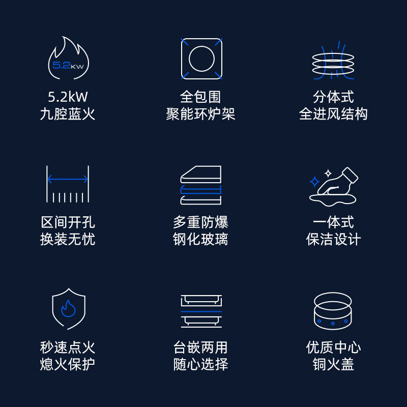 创维(Skyworth)JZT-Z71BS 燃气灶 钢化玻璃 JZT-Z71BS 天然气