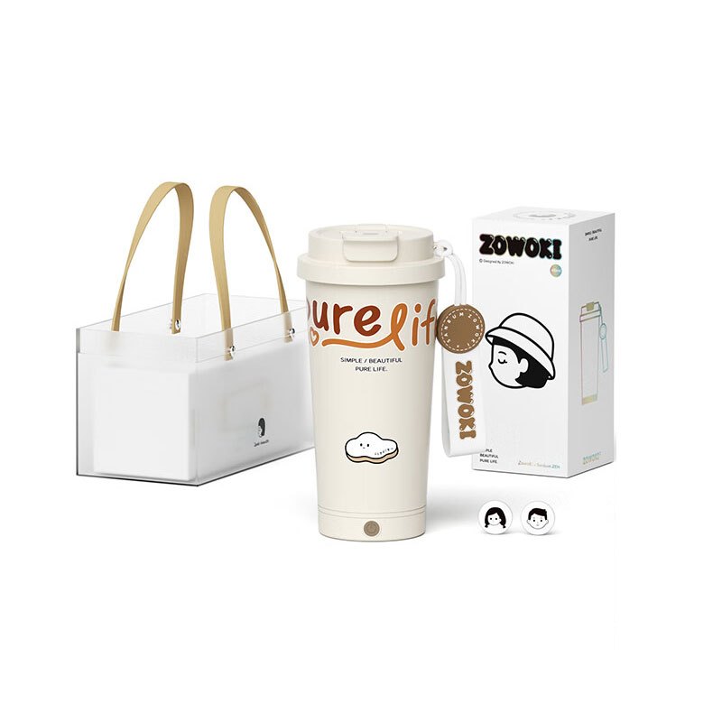 造物集 咖啡杯 全自动电动搅拌杯吸管水杯420ML 保温杯 氧气云 礼盒装高清大图