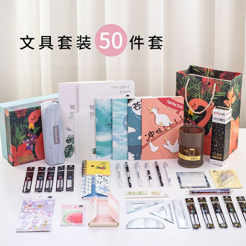 文具套装小学生学习用具礼盒开学大礼包初中生中学生学习文具福袋 文具套装款男礼盒装