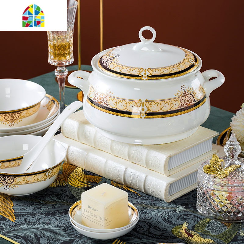 碗碟套装家用景德镇陶瓷餐具套装轻奢碗盘欧式碗筷组合送礼fenghou