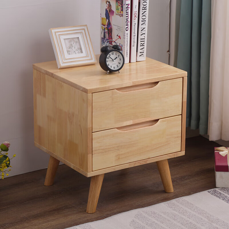 中意贝田ZYWG-01 北欧简约实木原木色床头柜 HJ高清大图