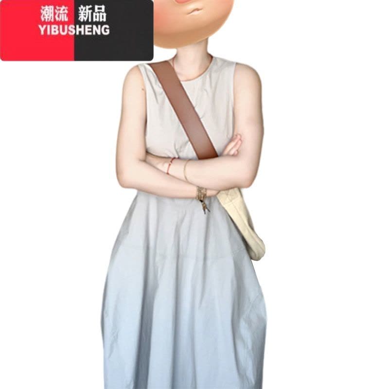 YIBUSHENG法式无袖背心连衣裙子女2024新款季小个子气质收腰简单大方长裙图片