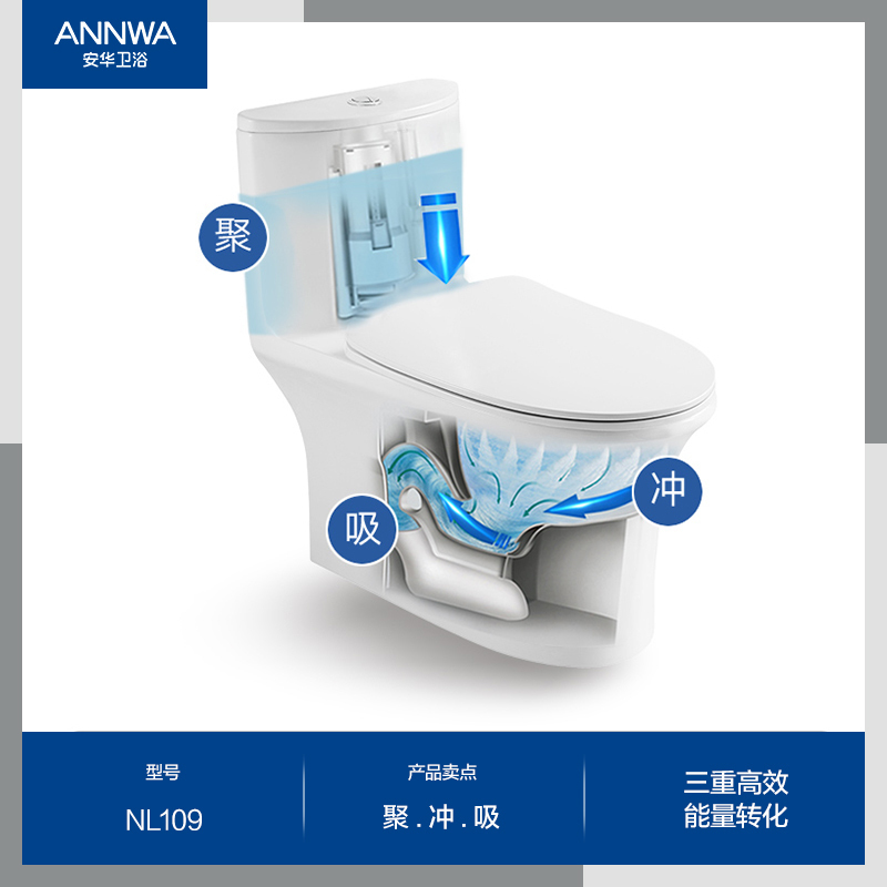 安华马桶家用小户型节水坐便器NL13001/305/109高清大图