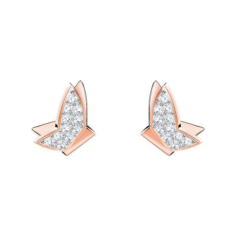 SWAROVSKI LILIA FIG镀玫瑰金色穿孔耳环