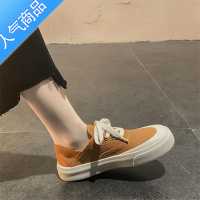 SUNTEK小众鞋子两穿大头厚底帆布鞋女夏学生小白2023新款一脚蹬懒人板T 桔色系带 40