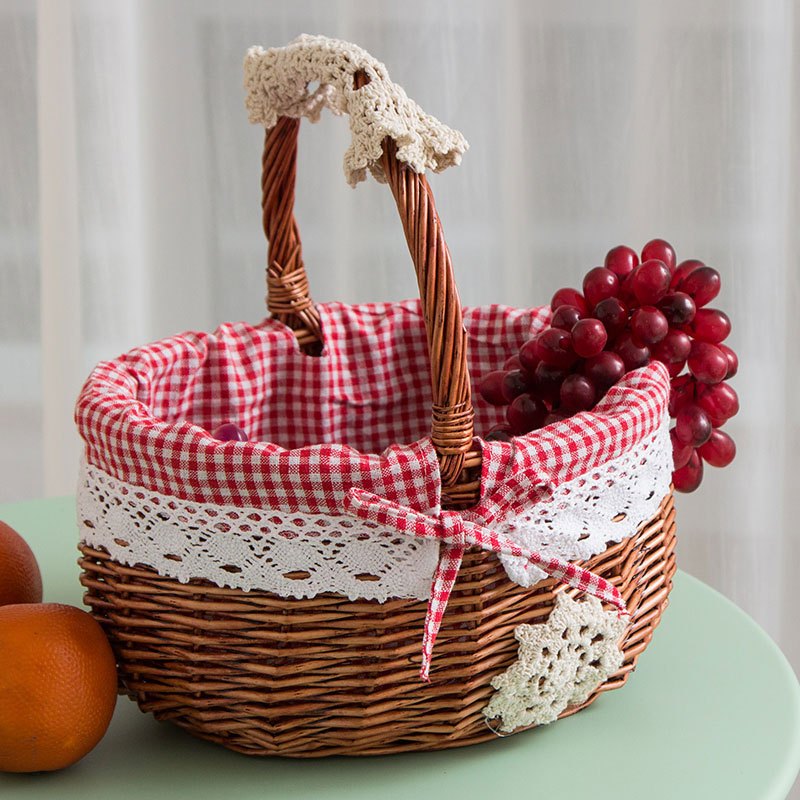 篮子竹篮手提篮菜蓝多色多款多功能生活日用收纳用品时尚创意简约收纳