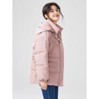 高梵GOLDFARM秋冬新款羽绒服女短款连帽bf宽松休闲韩版加厚面包服外套