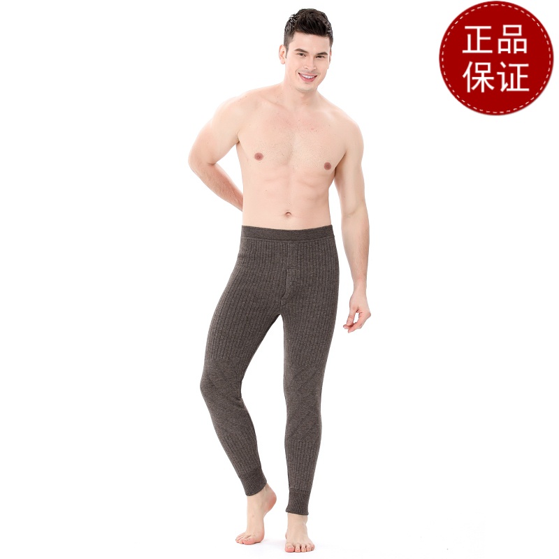 免费试穿 新款牧绒多斯新款保暖裤男加绒加厚羊绒裤女士春秋装羊毛裤护腰东北毛线裤护膝打底裤春秋绒裤毛裤羊绒裤中老年人 男士驼色 180(XXL)