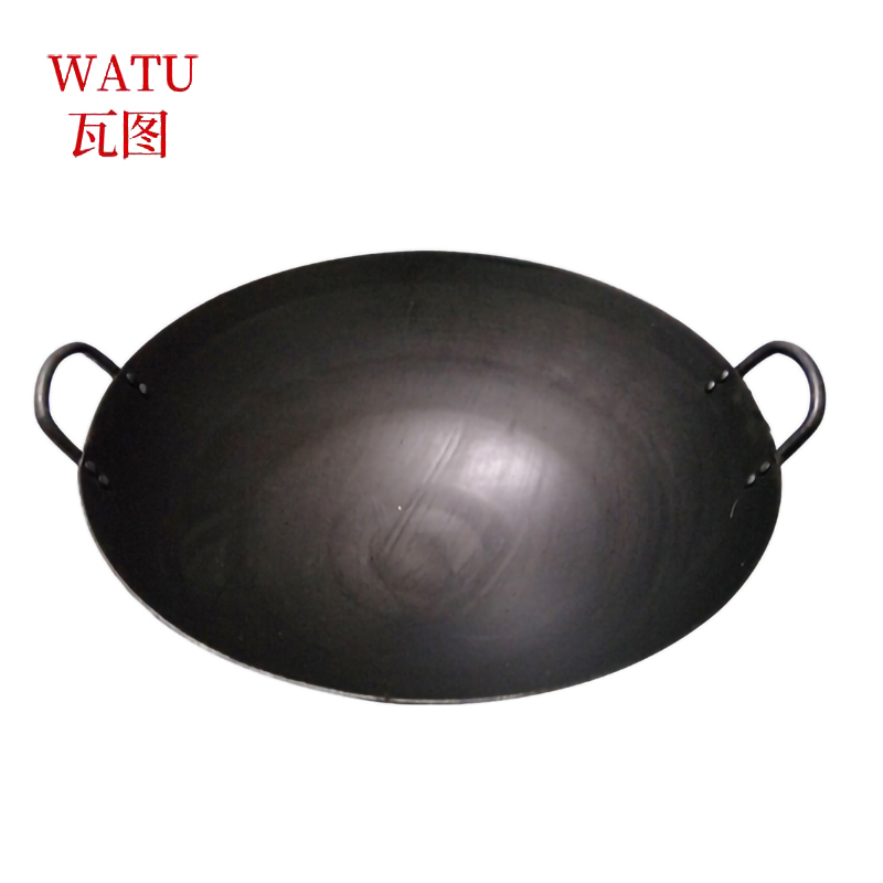 瓦图 炒锅 直径40CM 双耳可抛炒菜锅 铁锅 1个装