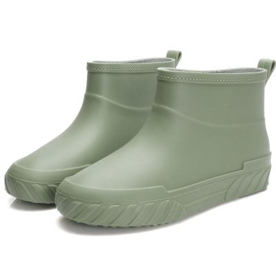 绿色单鞋标准码36日式时尚雨鞋女四季防滑耐磨低帮水鞋水靴短筒雨靴