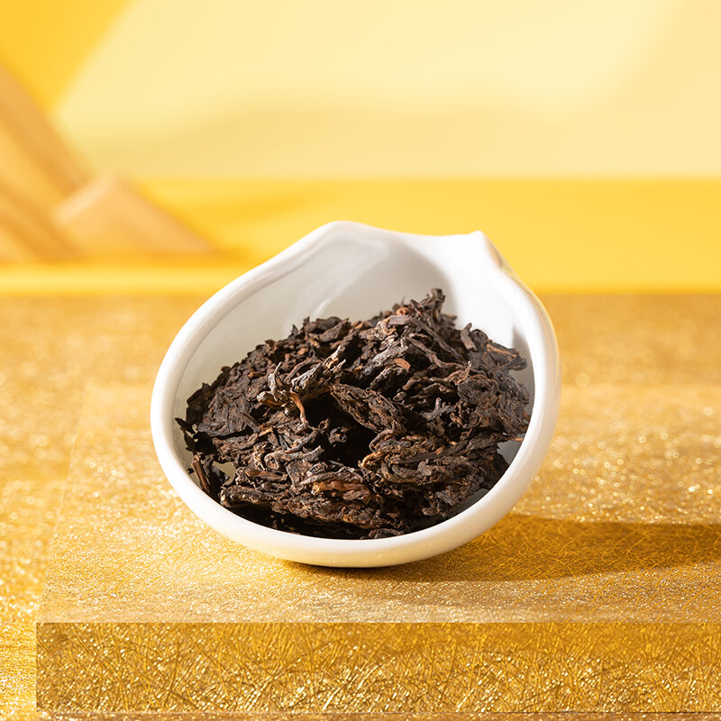 八马茶业信记号普洱茶 东湖之光熟普茶叶120g 2005年特级散茶 瓷罐装高清大图