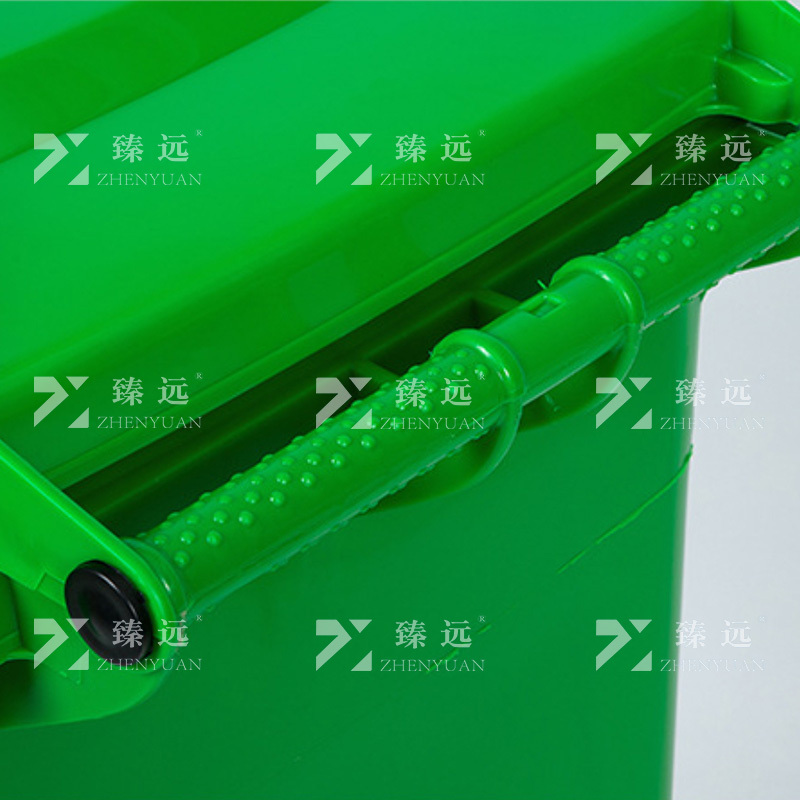 臻远 ZY-LST-02垃圾桶 环保分类厨房加厚塑料桶带盖商用环卫垃圾箱 大号商用240L绿色加厚挂车款高清大图