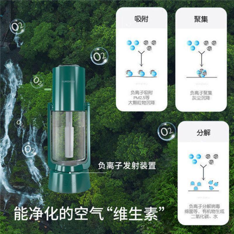 可摇头加湿器大雾量家用客厅卧室迷你学生充电香薰精油助眠夜灯 象牙白 [插电标准版]可调节摇头+幻彩氛围灯
