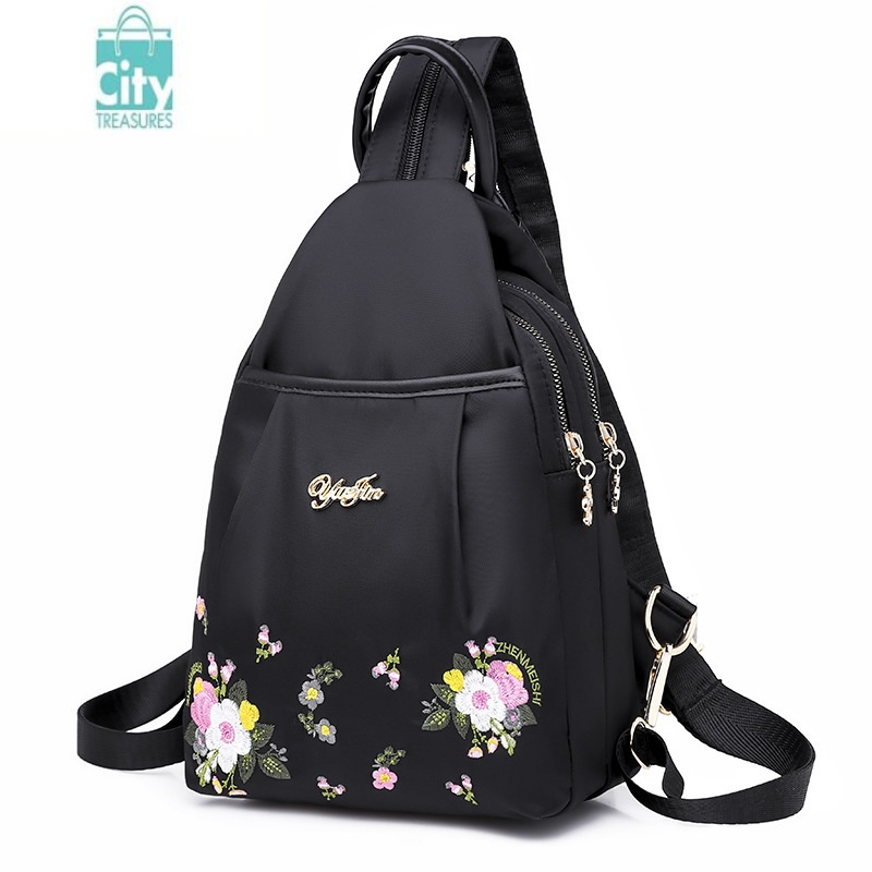 bangdou民族风双肩包女士韩版迷你百搭时尚小背包户外通勤休闲胸包