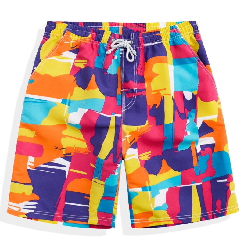 短裤男运动休闲五分大裤衩潮夏季七分宽松海边度假速干男士沙滩裤