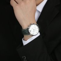 阿玛尼(EMPORIO ARMANI)男士手表欧美商务正装时尚防水真皮革电子表 石英表 男表 新款AR1861