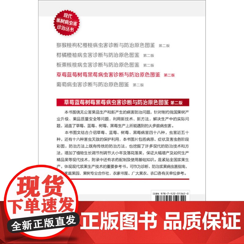 现代果树病虫害诊治丛书--草莓蓝莓树莓黑莓病虫害诊断与防治原色图鉴(第二版) 吕佩珂 化学工业出版社 正版书籍高清大图