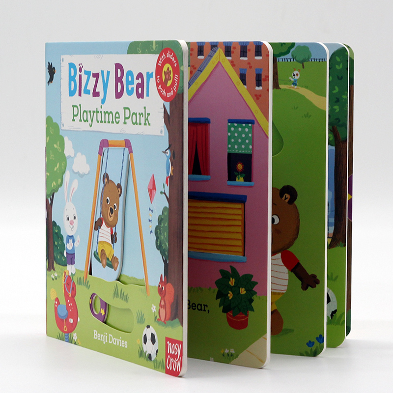 [正版]公园欢乐日 Bizzy Bear Playtime Park 小熊很忙系列英文原版绘本 纸板书 机关操作书抽拉