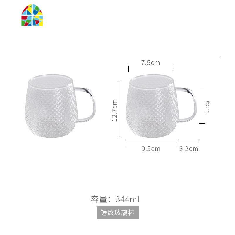 锤纹冷水壶 高硼硅玻璃耐热防爆凉水壶家用防高温果汁壶水杯套装 FENGHOU 锤纹凉水杯(2个)
