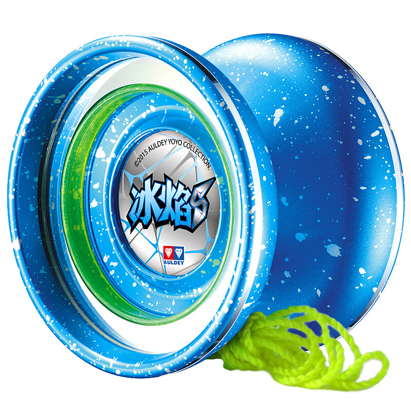 奥迪双钻 悠悠球玩具火力少年王溜溜球 火力yoyo球男孩竞技套装 高端金属球-炫光冰焰S蓝676101A
