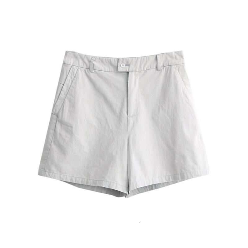 简约灰色棉短裤休闲裤女高腰显瘦直筒裤夏灰色