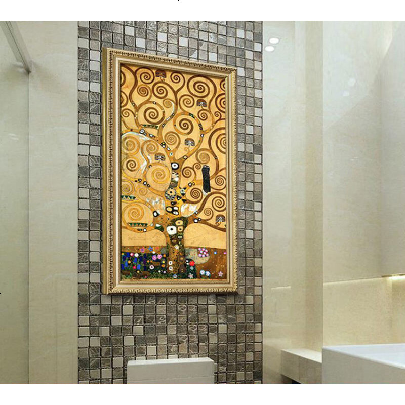 玄关装饰画竖版欧式玄关向日葵挂画三联画三联油画框画客厅卧室壁画中式简欧抽象单幅欧
