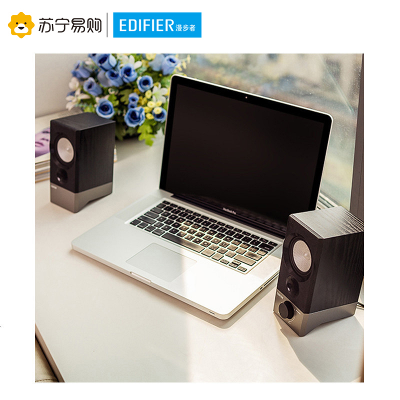 Edifier/漫步者 R19U 木质纯音2.0迷你桌面音响 电脑音箱 黑色