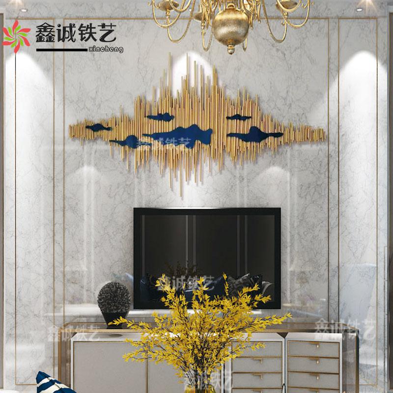 现代轻奢金属铁艺墙面装饰壁挂客厅沙发背景墙饰玄关创意壁饰挂件 三维工匠 支持定制高清大图