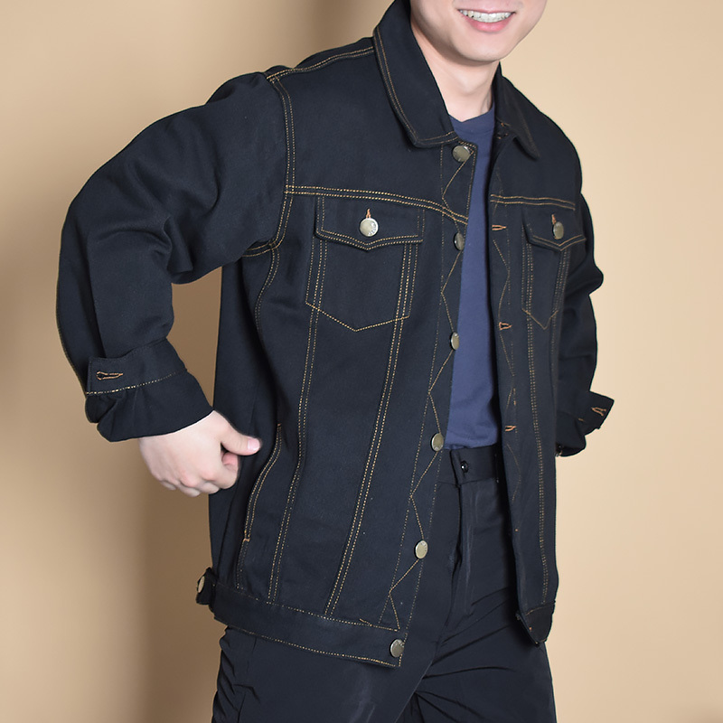 newlake牛仔外套男宽松大码工装牛仔褂子棉工作服上衣男士夹克春装