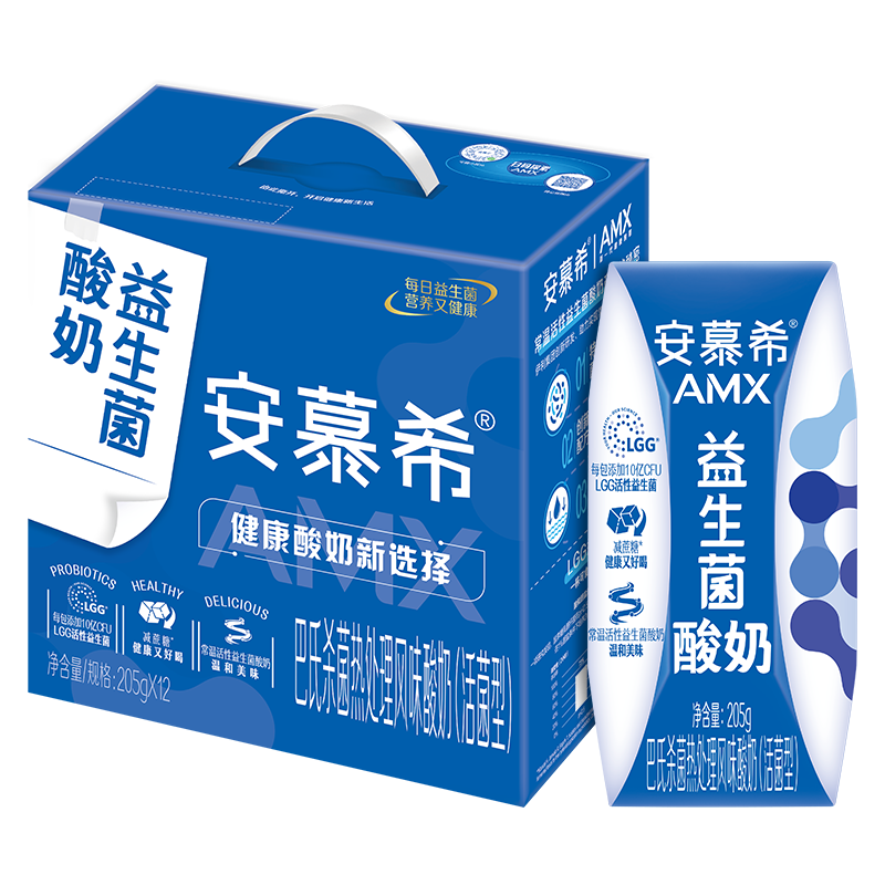 伊利安慕希lgg活性益生菌常温酸奶205g12盒整箱礼盒装