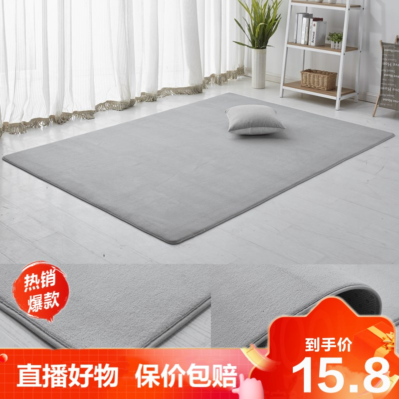 [精品特卖]简约现代珊瑚绒地毯客厅茶几地垫家用房间卧室床边满铺可爱可定制冰星梦