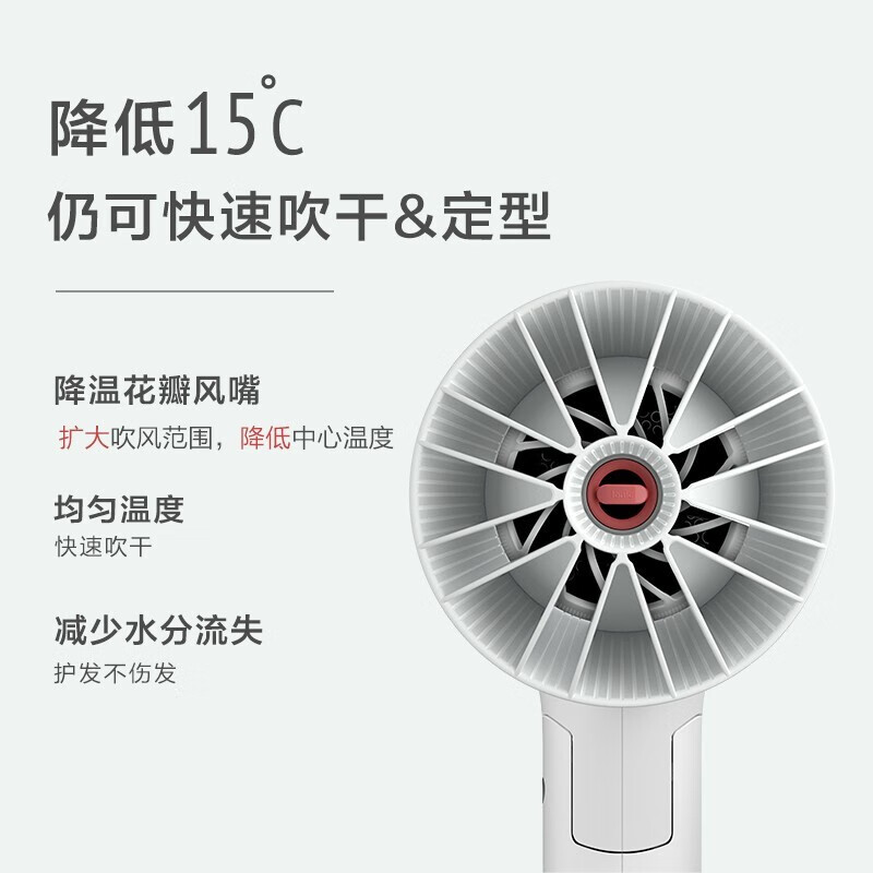 飞利浦(PHILIPS)吹风机元气小花筒家用大功率吹风筒可折叠恒温护发负离子吹风机 BHD378/05SN高清大图