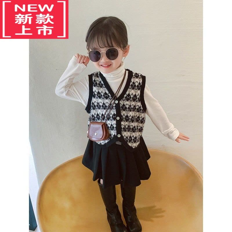 可莉允女童针织衫开衫加绒洋气中小童秋冬季2022新款毛衣外套宝宝上衣潮图片