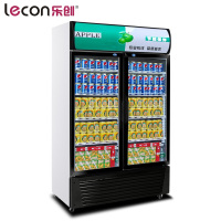 乐创(lecon) 饮料柜展示柜冷藏柜立式冰柜商用冰箱饮品啤酒蔬菜水果保鲜冷柜鲜花柜陈列柜 双门风冷下机组普通门绿黑色