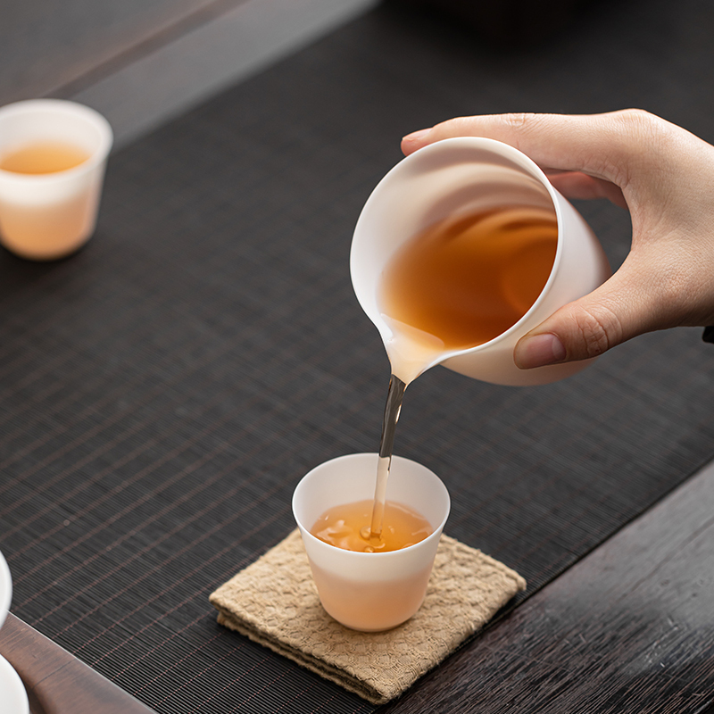 苏氏陶瓷(SUSHI CERAMICS)功夫茶具素烧冰种白瓷薄胎羊脂玉厚润如玉高冰款套组