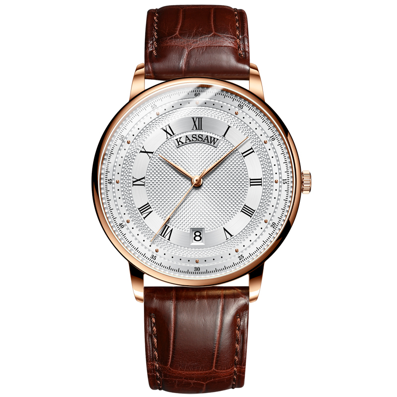 卡梭kassaw手表男自动机械表时尚超薄防水珐琅新概念男表k828g