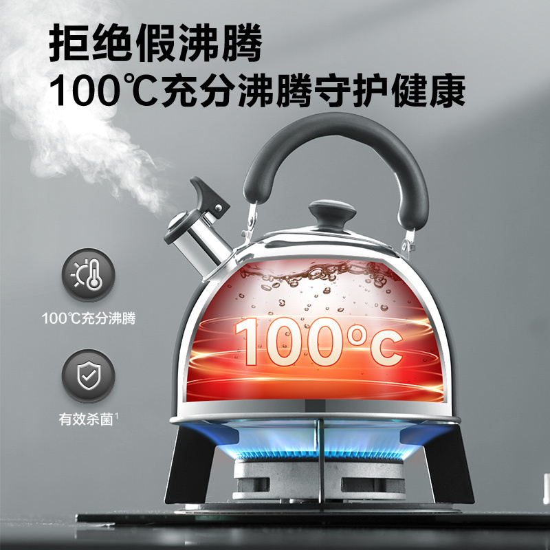 苏泊尔(SUPOR)烧水壶304不锈钢水壶鸣音烧水壶茶水壶燃煤气明火专用鸣笛开水壶ES40HS01 4L经典鸣笛