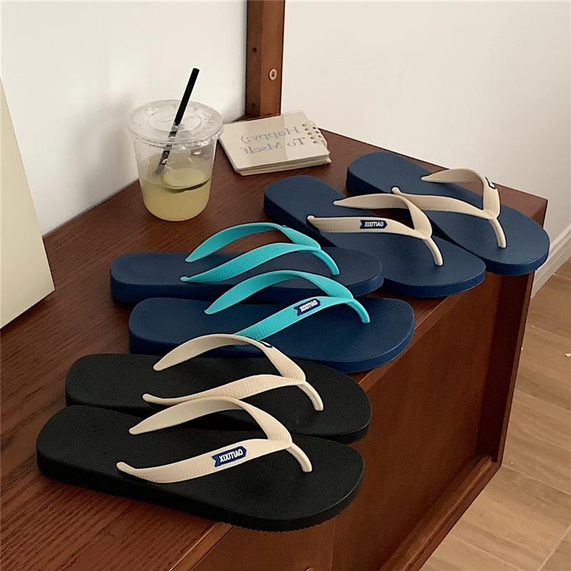 情侣夹脚人字拖女夏季外穿防滑洗澡海边沙滩凉拖鞋男ins潮报价_参数_