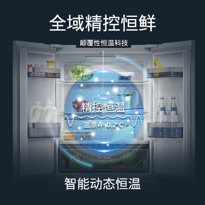 [苏宁自营]西门子462升全域精准恒鲜零度抗菌净味嵌入低噪一级能效变频节能多门冰箱 KF72FVA20C以旧换新国家补贴