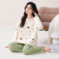 浪莎睡衣女纯棉春秋季长袖甜美加大码女士休闲家居服套装2025新款 180(XXXL)建议160-180斤 DM3508