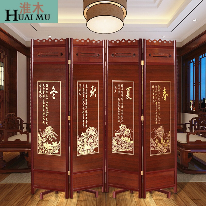 玄关隔断仿古中式屏风金竹六扇价格客厅卧室欧式田园其他非人造插屏