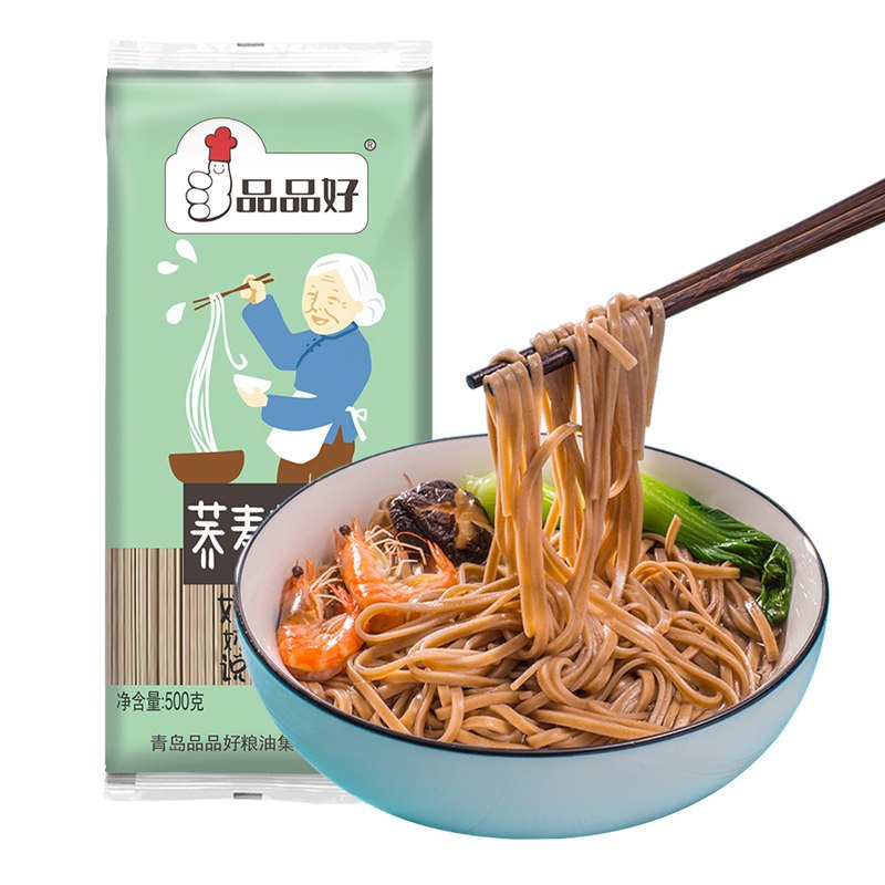 品品好奶奶说荞麦挂面500g细面粗粮杂粮低脂面条