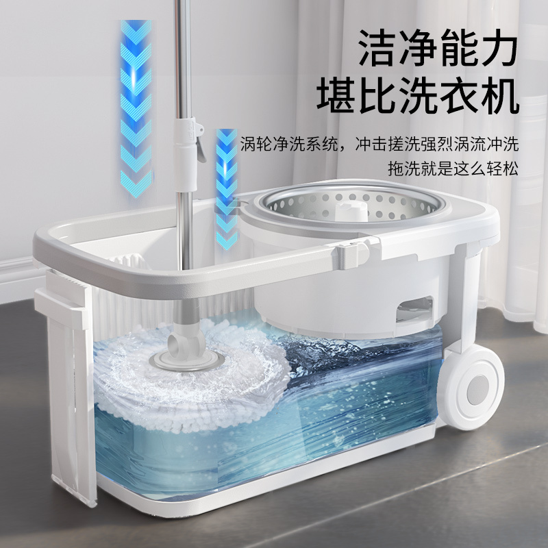 旋转拖把杆2020新款家用懒人拖地免手洗一拖墩布拖布桶净高清大图